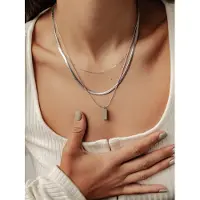Hey Happiness Ketting 'Urban Duo' zilver