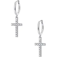 Hey Happiness Oorbellen 'Kreuz' zilver