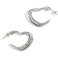 Cala Rose Oorbellen 'WAVY HEART' zilver