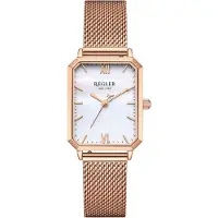 Régler Analoog horloge 'Élégance Mesh Rose Gold - Pearl' rose-goud