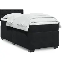 vidaXL Boxspringbed met matras, zwart, 80x200 cm, fluweel