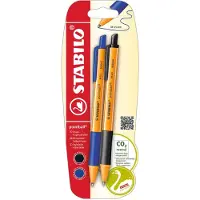 Stabilo pointball Balpennen Blauw en Zwart - 2dlg.