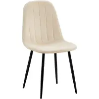 CLP Baxter Eetkamerstoel - Zwart Metalen Frame - Velvet - Fluweel - Metaal/creme