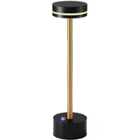 Eko-Light Zwart-gouden LED-tafellamp, 5W, warm licht, draadloos, touchbediening, merk SAM Milagro