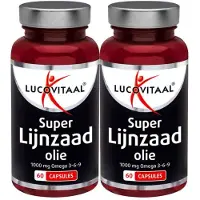 Lucovitaal 2x Super Lijnzaad Olie 1000 mg Omega 3-6-9 60 capsules