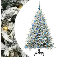 vidaXL Kunstmatige Voorverlichte Kerstboom met Ballenset Groen 180 cm