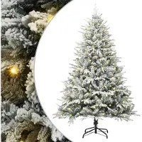 vidaXL Kunstmatige Voorverlichte Kerstboom Groen 180 cm PVC en PE