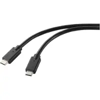 Renkforce RF-5251918 USB-laadkabel USB 2.0 USB-C stekker, USB-C stekker 1.00 m Zwart TPE-mantel