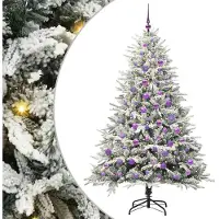 vidaXL Kunstmatige Voorverlichte Kerstboom met Ballenset Groen 180 cm