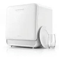 Skoov – Mini Vaatwasser Vrijstaand – 43 x 45 x 46 cm & 900 watt – Voorzien Van 6 Programma's En 5 liter Waterverbruik – Voor Studio's Campers En Kleine Keukens – Wit Kunststof En Metaal