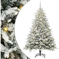 vidaXL Kunstmatige Voorverlichte Kerstboom met Ballenset Groen 180 cm