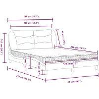 vidaXL Bed met matras "Hvar" stof crèmekleurig 120x200 cm