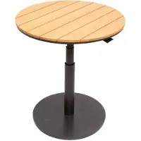 Oosterik Home Padroni verstelbare bijzettafel midnight grey teak dia. 59 cm