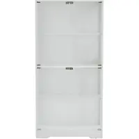 STILVORA Vitrinekast - Glazen Deuren Met Sensor En Led Verlichting - Staubdichte Displaykast Voor Woonkamer En Slaapkamer - Wit - 80x35x165 Cm