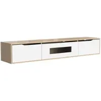 OKWISH TV-kasten 180x30x35 cm - TV meubel Met LED-verlichting - Hoogglans Front - Modern Design - Rechthoekig - TV Meubels - Spaanplaat - Natuurlijk