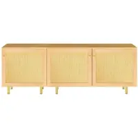 MODFU - Modulaire Opbergkast - 3 Deuren - Met Binnenplank En Metalen Poten - Minimalistisch - MDF - Naturel