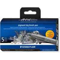 Staedtler Artist Series Pigment Arts Pen Big Brush - 5 grijstinten