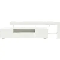 STILVORA Hoogglans TV-meubel met 3 Kasten en LED-Verlichting - Smart TV-Sideboard voor Woonkamer en Slaapkamer - 192x37x53 cm - Spaanplaat - Wit