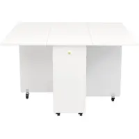STILVORA Eettafel - Klapbaar Met Opbergruimte En Lades - Voor Keuken En Eethoek - MDF - 120 x 75 x 75 cm - Wit