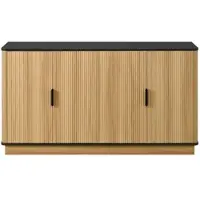 STILVORA Dressoir - Wellenfront Met 4 Deuren En Ruime Opbergruimte - Voor Woonkamer Hal En Eethoek - Spaanplaat - 139x40x75 Cm