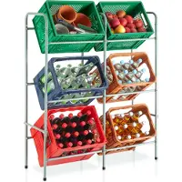 TecTake Rek voor 6 drankkratten, krattenrek kratten rek 401728