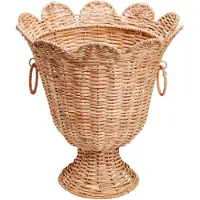 Pick a Poppy Scallop Rattan vaas Natural, 30x31 cm