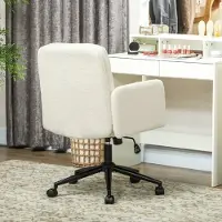 HAUSS SPOLE Bureaustoelen - Verstelbare Bureaustoel Draaibaar Met Vijf PU-Wieltjes - Kantelbaar Voor Kantoor En Thuiswerk - 65×61,5×101 cm - Polyester - Crèmewit