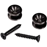 D'addario And Co SOLID BRASS END PINS - BLACK (PAIR)