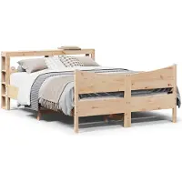 vidaXL Bedframe met hoofdbord massief grenenhout 120x200 cm
