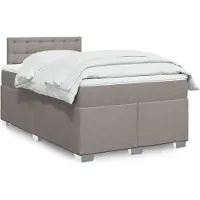 vidaXL Boxspring met matras stof taupe 120x190 cm
