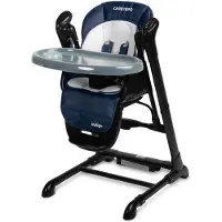 Caretero Black Serie - Kinderstoel en Babyschommel - Zwart Frame - 2 in 1 - PCV Bekleding