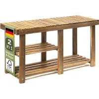 Casaria Schoenenrek/bankje 2in1 Acaciahout