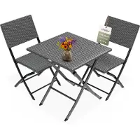 Casaria Tuinset van polyrotan, 3-delig, antraciet