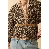 Sissy-Boy Bruine suéde riem met goudkleurige gesp | Maat: 85