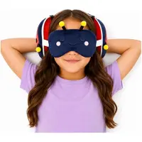 Relaxeazzz Reis set - Lieveheersbeestje knuffel / reiskussen / slaapmasker - voor kinderen - in vliegtuig of auto