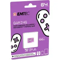 Emtec ECMSDM64GXCU3G mSD 64GB UHS-I U3 V30 A1 Gaming Purple