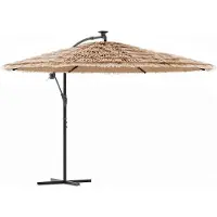 vidaXL Parasol met stalen paal 290x290x238 cm bruin