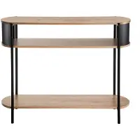 CALICOSY - Console met 3 niveaus met zwarte metalen zijkanten L100 cm - EKLO