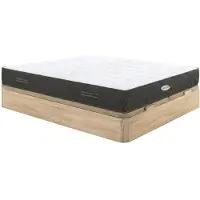 Vente-unique Set 180 x 200 cm bedbodem met opbergruimte in licht natuurlijk hout + pocketverenmatras met kapokvezels, dikte 31 cm - SOREMA van NATUREA