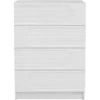 STILVORA Ladekast – Moderne 4-Lades Met Volledig Uittrekbare Laden – Compacte Opberger Voor Slaapkamer En Kantoor – MDF;Spaanplaat – 60x38,5x85 cm – Wit