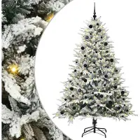 vidaXL Kunstmatige Voorverlichte Kerstboom met Ballenset Groen 240 cm