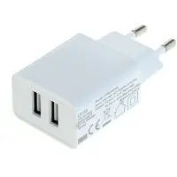 OTB USB thuislader met 2 poorten - 2,4A / wit