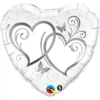 Qualatex - Folieballon - Hart - Verstrengelde harten - Zonder vulling - 43cm