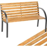 TecTake - Tuinbank Zitbank Houten bankje - dennehout - 119,5 cm lang - 401425