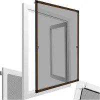 TecTake - Inzethor Vliegenhor Raamhor - 100x120 cm - Bruin- 401209