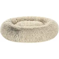 Feandrea Pluizig hondenbed in de vorm van een donut, Khaki