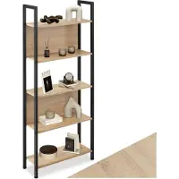 TecTake - Wandrek stellingkast boekenkast Westport - 62x24x165,5cm - industrieel - lichtbruin - 404709