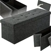 TecTake Opbergkist - Opvouwbaar - Zitkist - 110 x 38 x 38 cm - Donkergrijs