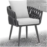 TecTake tuinstoel- buitenstoel van metaal- fauteuil met kussens voor tuin of balkon- terrasstoel- tuinfauteuil- rieten stoel in touwdesign - weerbestendig
