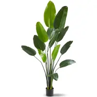 TecTake Kunstmatige Paradijsvogelboom Tropic – Strelitzia - Natuurgetrouwe Kunstplant met Gedetailleerde Bladeren en Stevige Bloempot – Onderhoudsvriendelijk en Veelzijdig – Hoogte: 180 cm
